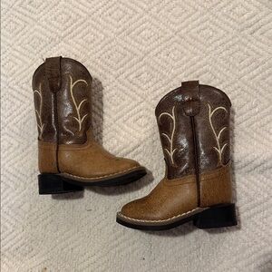 Old West Kids Boots in Brown and Tan